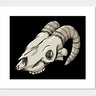 ram skull Posters and Art